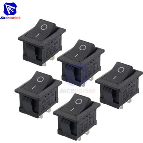 Diymore 5PCS/Lot KCD1-101 2Pin ON/OFF Switch / KCD1 3Pin ON/OFF Switch Snap 6A 250V 10A 125V SPST Switch