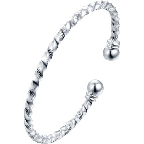 AB007 Hot High Quality Silver Color Fine Jewelry,Wholesale Fashion Jewelry High Quality Fashion Banglesy Twisted Rope Bracelets