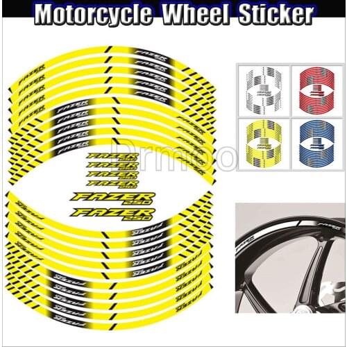 Motorcycle Accessories Sticker Edge Outer Auto Tire Rim Strips Stickers Wheel Decals Set For Yamaha Fazer 250