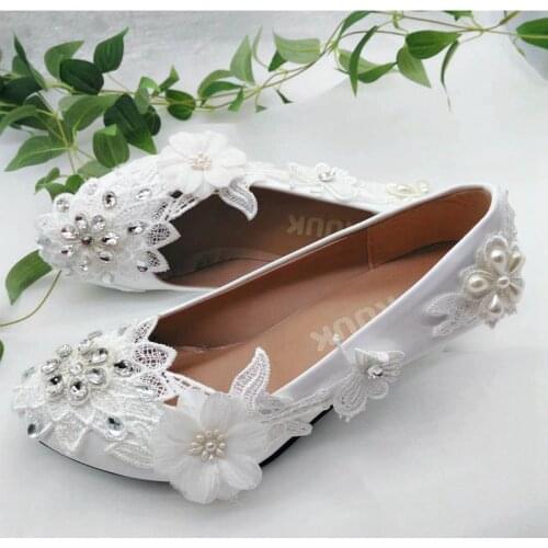 White lace crystal pumps shoes women handmade luxury bling bling silver rhinestones brides bridesmaid wedding shoes bride