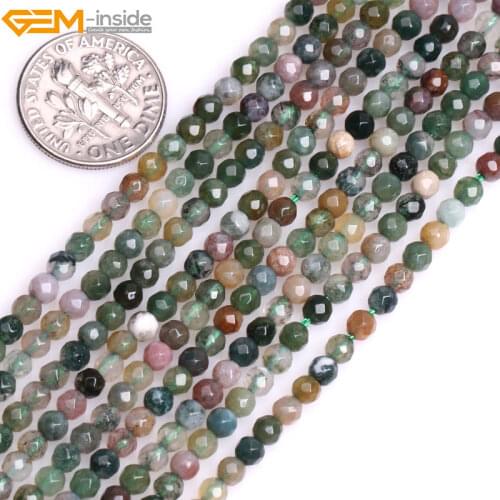 Gem-inside AAA Grade Natural Round Smooth Faceted Indian Agates Rhodochrosite Beads For Jewelry Making 15inches DIY Jewellery