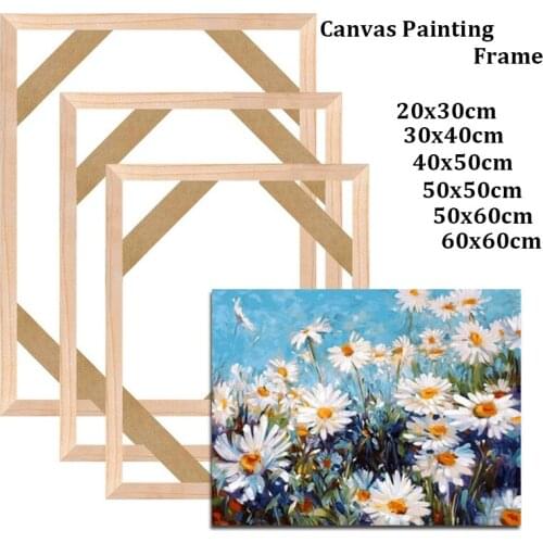 40x50cm DIY Wood Frame For Oil Painting By Numbers Canvas Painting Frame For Bar Oil Paint By Number Wall Art Home Decoration