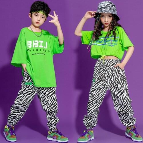 Kid Hip Hop Clothing Graphic Tee Oversized T Shirt Crop Top Streetwear Harajuku Jogger Pants for Girls Boy Dance Costume Clothes