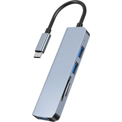 Multi-Ports Type C USB Hub 5 in1 USB3.0 2.0 320Mb SSD with Micro SD/TF Card Reader HDD Docking Station Aluminum Adapter T21A