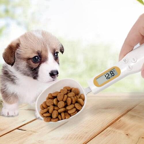 Pet Food Scale Electronic Pet Food Measuring Spoon Dog Cat Feeding Bowl Measuring Tool Digital Display Kitchen Scale Scoops