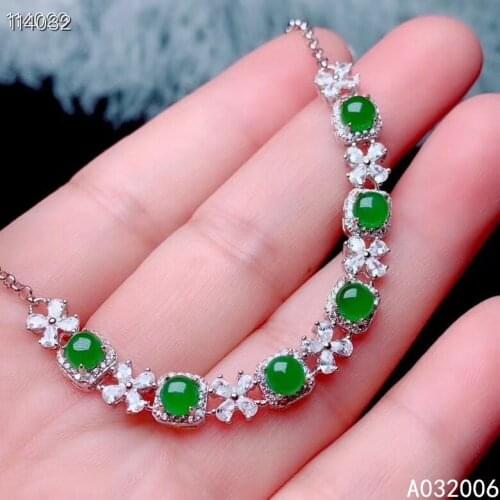 KJJEAXCMY fine jewelry 925 sterling silver inlaid natural jasper hand bracelet new female trendy jade bracelet support testing