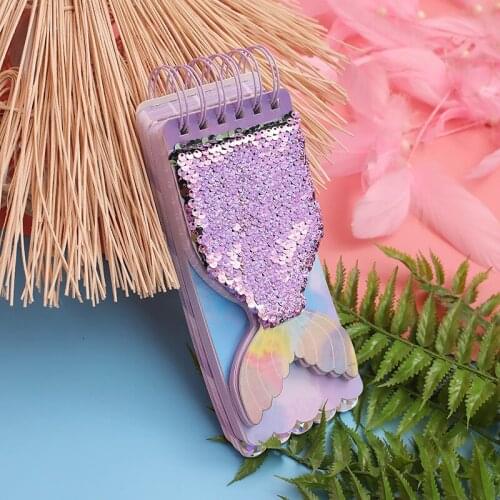 Fashion Cartoon Sequins Cute Mermaid Cover Student Notes Kawaii Gift Diary Girl Pink Notepad Gift Student Stationery Planner