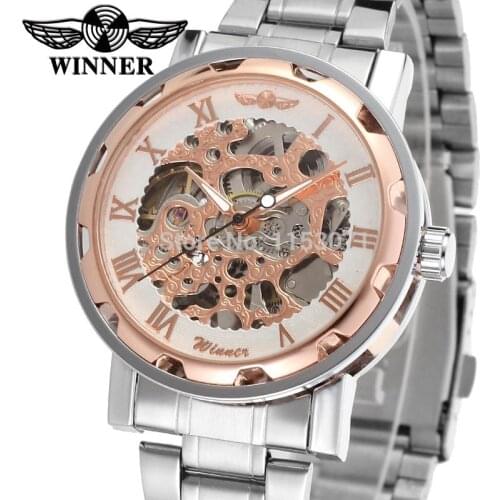 WRG8008M4T1 new best price skeleton Winner Automatic men watch factory stainless steel bracelet free shipping with gift box