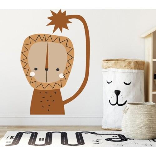 Boho Safari Lion Wall Decals Nursery Wall Art Stickers Wallpaper Removable Posters Boys Bedroom Decorative Easy Use Home Decor