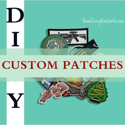 Custom Embroidery Patches Hook and Loop Iron on Sewing Company School Logo Applique personalized patches for clothing wholesales