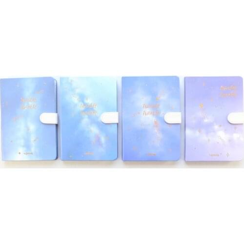 Domikee creative gold foil sky stars pattern school student hardcover diary notebooks with colored sheets stationery supplies A6