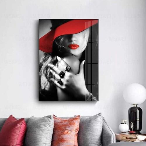 Woman Sexy Red Lips Poster Wall Art Canvas Painting Nordic Wall Pictures For Living Room Bedroom Decor Picture Beauty Art Print