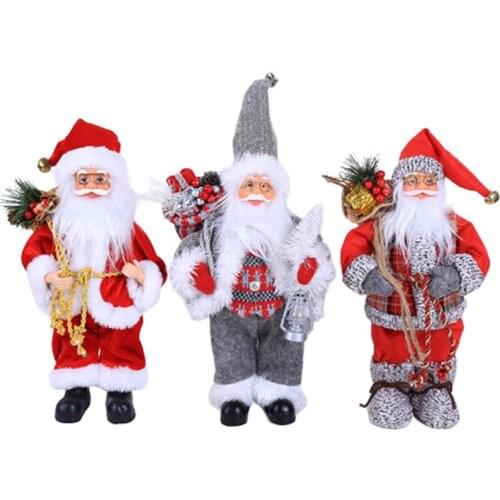 Christmas Decorations New Year Red Cap Christmas Ornament Santa Claus Doll Simulation Of the Elderly Ornaments Toys Gift