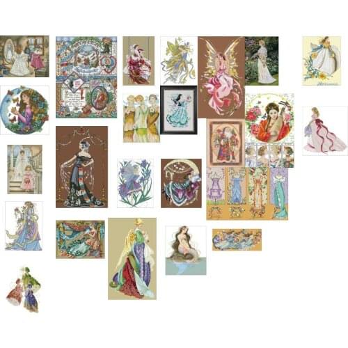 Goods quality With beads MD woman style 24photoes chooose styles Color aida Linen /camel/ pearl aida choose Cross Stitch Kit 3