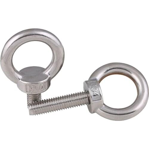 SS304 Metric Thread M3 M4 M5 M6 M8 M10 M12 M16 M18 M20 M24 Lifting Bolt Eye Hook Nuts Shouldered Lifting Screw Eye Ring Bolts