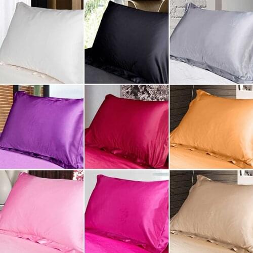Standard Queen Satin Silk Pillow Cases Cushion Cover Pillowcase Decor Home Bedding