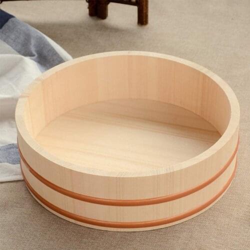 1pc Japanese Style Sushi Rice Bucket Kitchen Wood Korean Mixing Rice Bucket Wooden Rice Bowl Kitchen Accessories