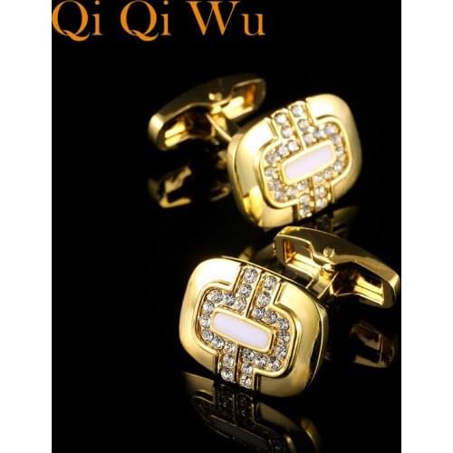 2018 New Mens Cuff links Mens Wedding Party Gifts French Cufflinks High Quality Classical Gold Metal Cuff Buttons Men Jewelry