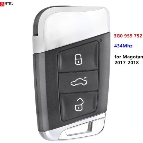 Keyecu Replacement MQB Intelligent Keyless Smart Remote Key 434Mhz with ID48 Chip for Volkswagen Passat B8 3G0 959 752