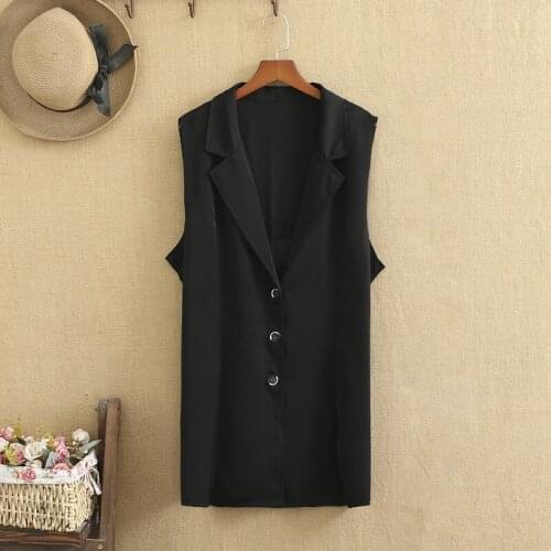 Plus Size Suit For Women High Quality Chiffon Fabric Splicing Thin Sleeveless Suit Outer Waistcoat Fashion Ladies For Summer
