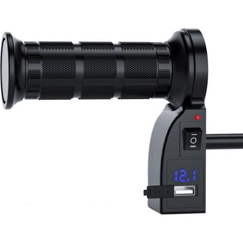 1 Pair motorcycle electric heating handle winter 12V modification with switch digital display handle cover adjustable temperatur