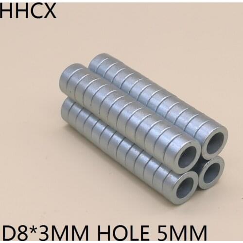 10 20 50 100PCS/LOT Ring magnet 8*3 Hole 5 N35 Strong NdFeB magnet 8x3 Permanent Neodymium magnet 8x3-5 for spesker