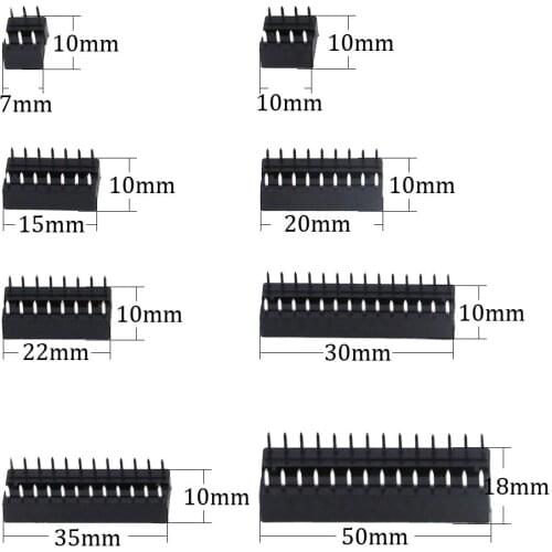 10PCS 2.54mm Pitch Round Square Hole Double Row DIP IC Socket Welding Type Adapter Classification Kit 6/8/14/16/18/24/28/40 Pin