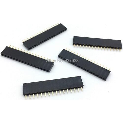 100pcs 2.54mm 1x16P Pin Header Female Single Row Straight Pin Header Strip 1*16 Pin Connector