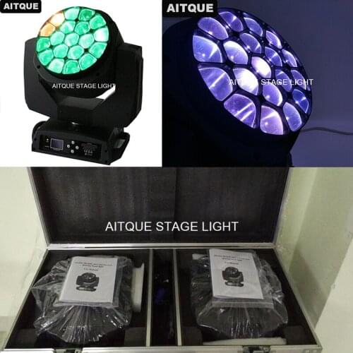 4lot/CASE)Pr lighting chinese moving head 19x15w rgbw led movinghead bee eye dmx zoom led moving head flycase