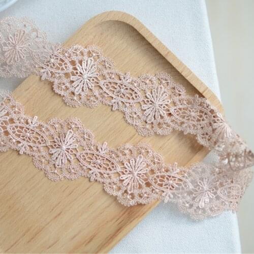 4Mts/lot 4.8cm wide Bilateral khaki water-soluble lace handmade clothes decoration cheongsam decoration lace accessories X202