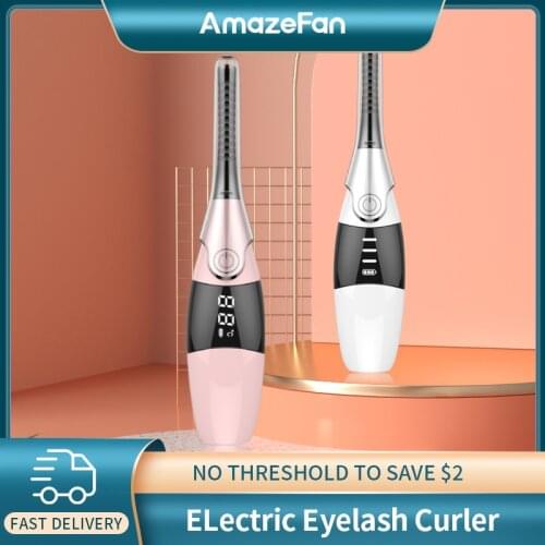 AmazeFan Eyelash Curler USB Rechargeable Electric Heated Eyelash Curler Long Lasting ceramic inner LCD 3D Heated Eyelash Curler
