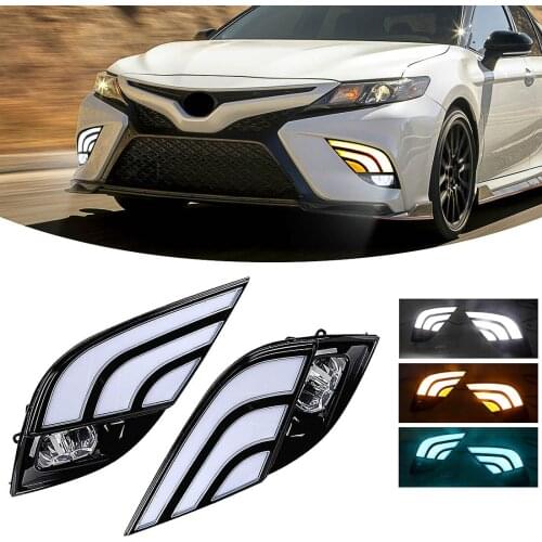 Car Led Daytime Lights Daytime running lights Fog lights Assembly For Toyota Camry 2019-2020 Waterproof Turn Signal Light 12V
