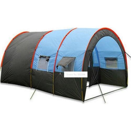 TY-3017 Large Camping Tent Double-Layer Outdoor Tunnel Tent One Bedroom, Two Living Room Tabernacle Mountain Camping Supplies