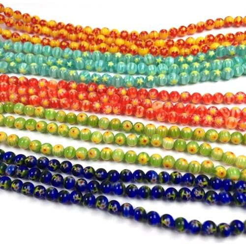 Natural Semi Precious Stone Beads Thousand Flowers Circular DIY For Making Necklaces Bracelets And Earrings 6mm