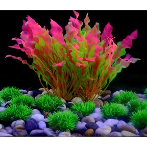 Fish Tank Scenery Decoration Plastic Simulation Water Plants AquariumSet Fake Water Plants Decoration Ornaments Broadleaved Herb