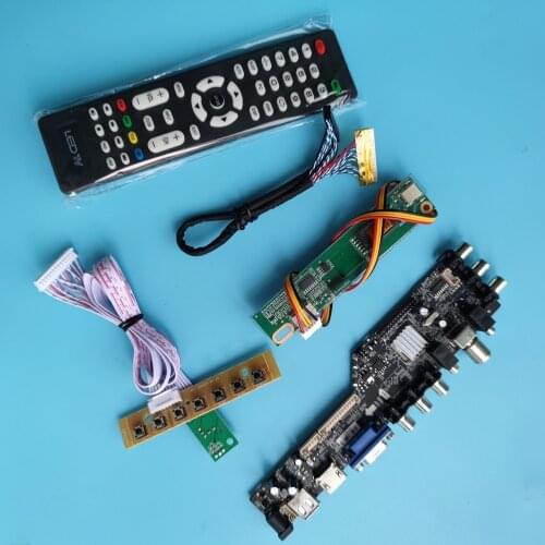 Kit For B154EW04 V9/B154EW04 VB 15.4" Controller board TV VGA USB AV Digital HDMI Panel 1 CCFL LCD DVB-C DVB-T 1280X800 remote