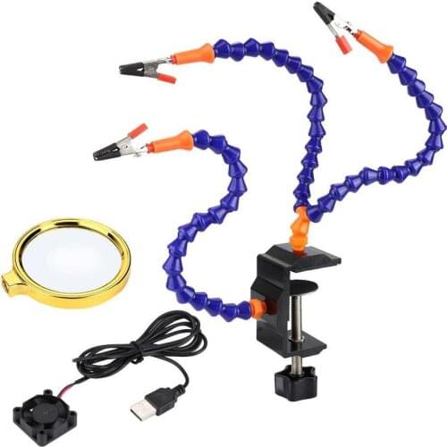 3 Arms Flexible Soldering Station for RC FPV Racing Drone RC Tool DIY for Repairing with Fan Solder Station Set