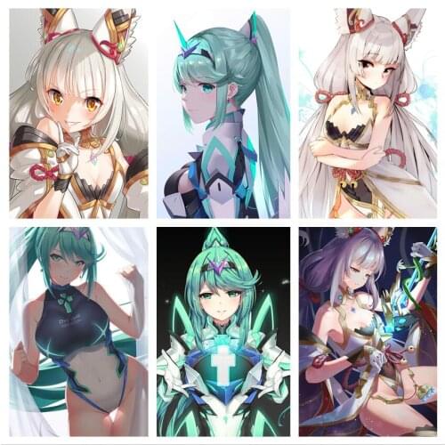 WTQ Canvas Painting Anime Posters Xenoblade Chronicles 2 Niyah Pneuma Wall Decor Wall Art Picture for Living Room Decor