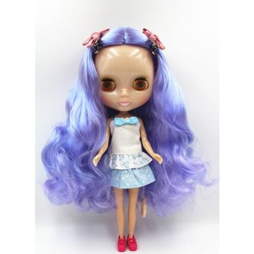 Blygirl Doll Violet curly hair 30CM Doll 1/6 Blyth Doll body Fashion Can refit makeup Fashion doll White skin