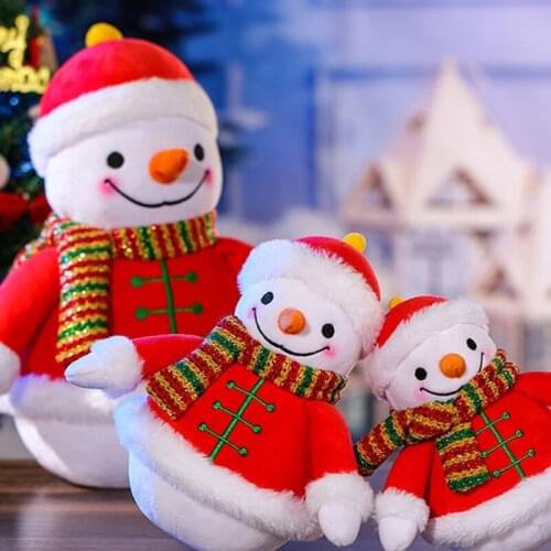 18/22/32cm Snowman Doll Soft Plush Stuffed Toy Christmas Party Decoration Home Ornament Clip Doll Machine Accessories