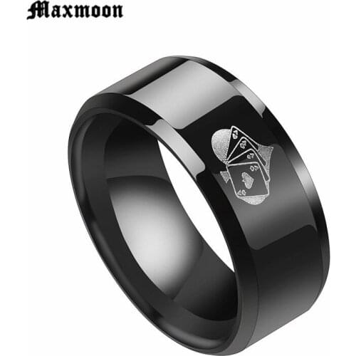 Maxmoon Magician stainless steel ring poker rings 316 Titanium Rings fashion men and women Jewelry gifts