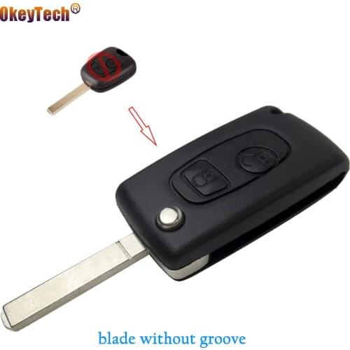 OkeyTech Modified Flip Switchblade Remote Key Cover Case Fob Shell for Citroen C3 C4 C5 Xsara Picasso Berlingo Peugeot Partner