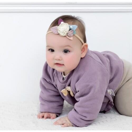 2pcs/lot Fashion Florals Headband Newborn Baby Elastic Princess Hair Bands Child Kids Pearl Fresh Style Cute Headwear Gifts