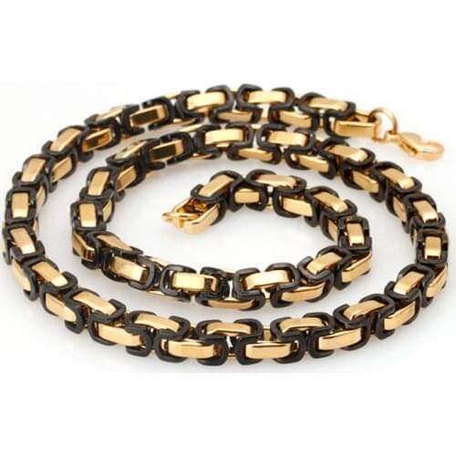 4/5/8mm Fashion Luxury Men Fashion Gold Chain Necklace Stainless Steel Byzantine Chains Street Hip Hop Jewelry