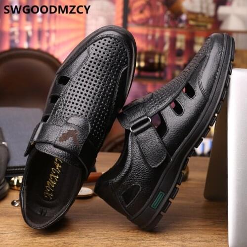 Mens Sandals Casual Mens Sandals Summer Genuine Leather Sandal For Men Designer Shoes Men Sandalias Hombre Playa Erkek Ayakkabi