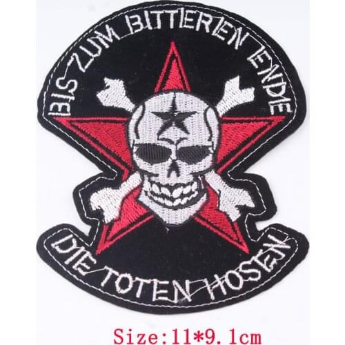 Prajna Punk Skull Patch Iron on Patches On Clothes Embroidered Patches for Clothing Cat Zipper Stripes Applique Badges DIY