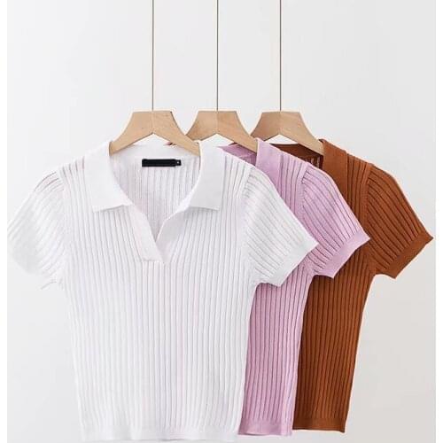 MRMT 2021 Brand New Summer Womens T Shirt Short Sleeve Slim Elastic T-shirt for Female Collar Knitted Sweater Tops Tshirt