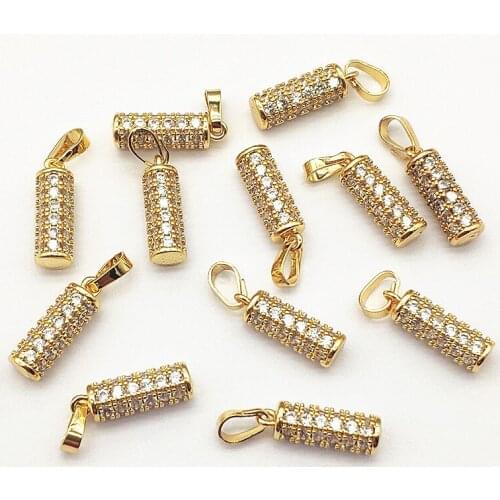 New Arrival! 25x6mm 30pcs Cubic Zirconia Cylinder Charm For Handmade Necklace Earring Parts DIY Accessories,Jewelry Findings
