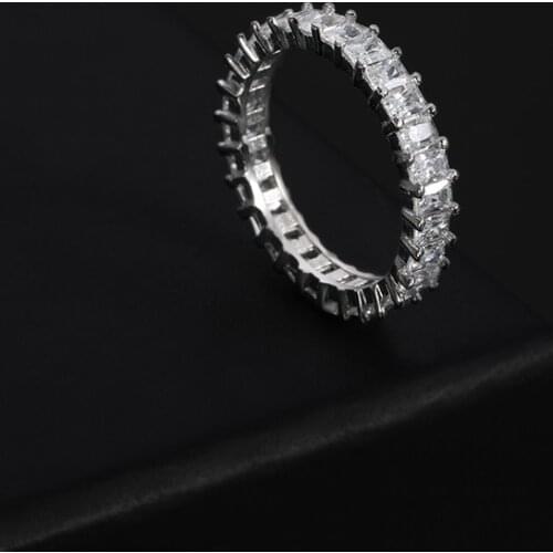 New Trendy Crystal Engagement Luxury Shiny Rings For Women Aaa White Zircon Cubic Elegant Rings Female Wedding Jewelry Zk30
