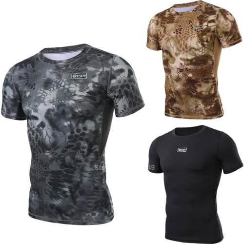 New Army Military Tactical Combat Top for Men Male Camouflage Breathable Sweat-wicking Quick-drying Hunt Short Sleeve Top Shirt